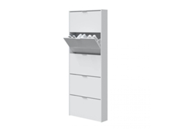 Zapatero Moderno de 5 puertas Blanco Brillo 70cm x 180 x 17cm cm