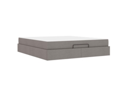 Maison Exclusive - Estructura De Cama Con Colchón Con Colchón 2 Pcs Taupé Tela