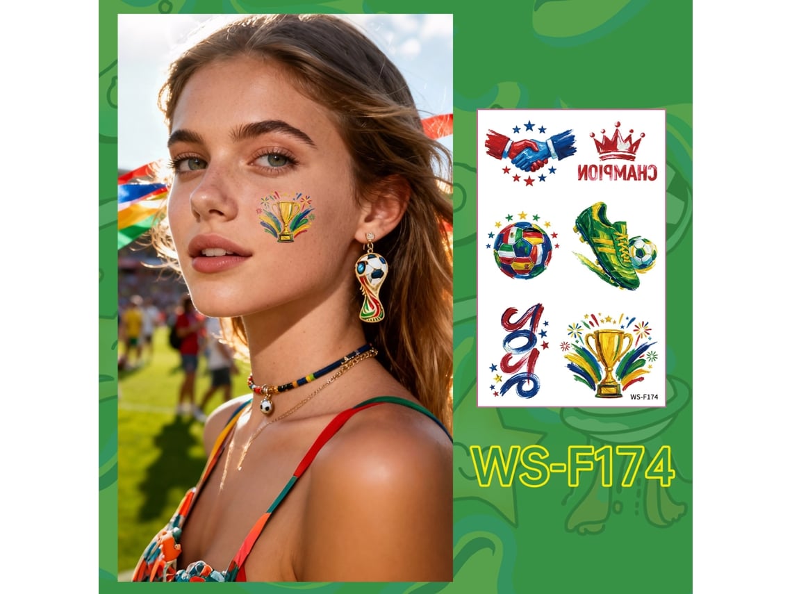 Es Un Set De 10 Tatuajes Temporales Resistentes Al Agua Con Temática De Fútbol, Perfectos Para Los Aficionados Y Para Ver Partidos. Gracias