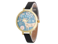 Reloj De Pulsera De Moda Para Mujer Con Correa De Pu Y Esfera Redonda, Movimiento De Cuarzo Analógico, Negro.