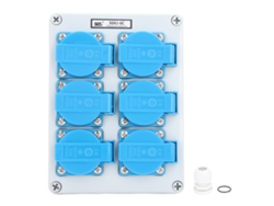 2026velora-toma Fuente de alimentación de pared de 6 vías IP44 Caja de distribución eléctrica exterior impermeable 16A con conector