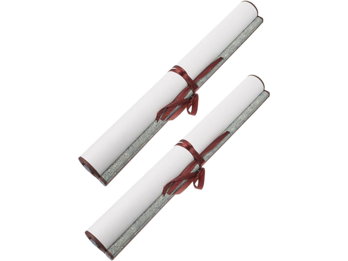 2 Hojas De Papel En Blanco Para Caligrafía China, Listas Para Colgar.