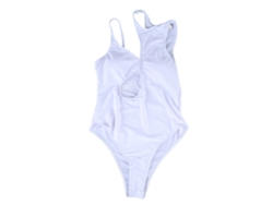 Traje De Baño De Una Pieza Con Un Hombro Descubierto, Asimétrico, Blanco, Con Forro Extraíble, Para Mujer, Para Surfear Y Playa.