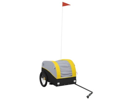 Remolque para bicicleta hierro VIDAXL negro y amarillo (30 kg)