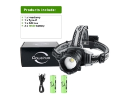 Faro LED de 1000000 lm y 800 W de largo alcance, recargable por USB, ideal para pesca y actividades al aire libre de noche. Viewleaf