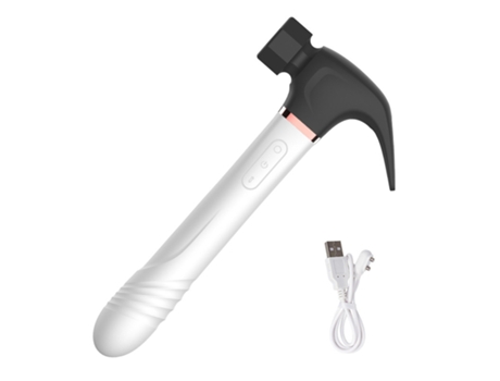Vibrador telescópico de succión 4 en 1, dispositivo de masturbación femenina (blanco y negro) YIZHOOD