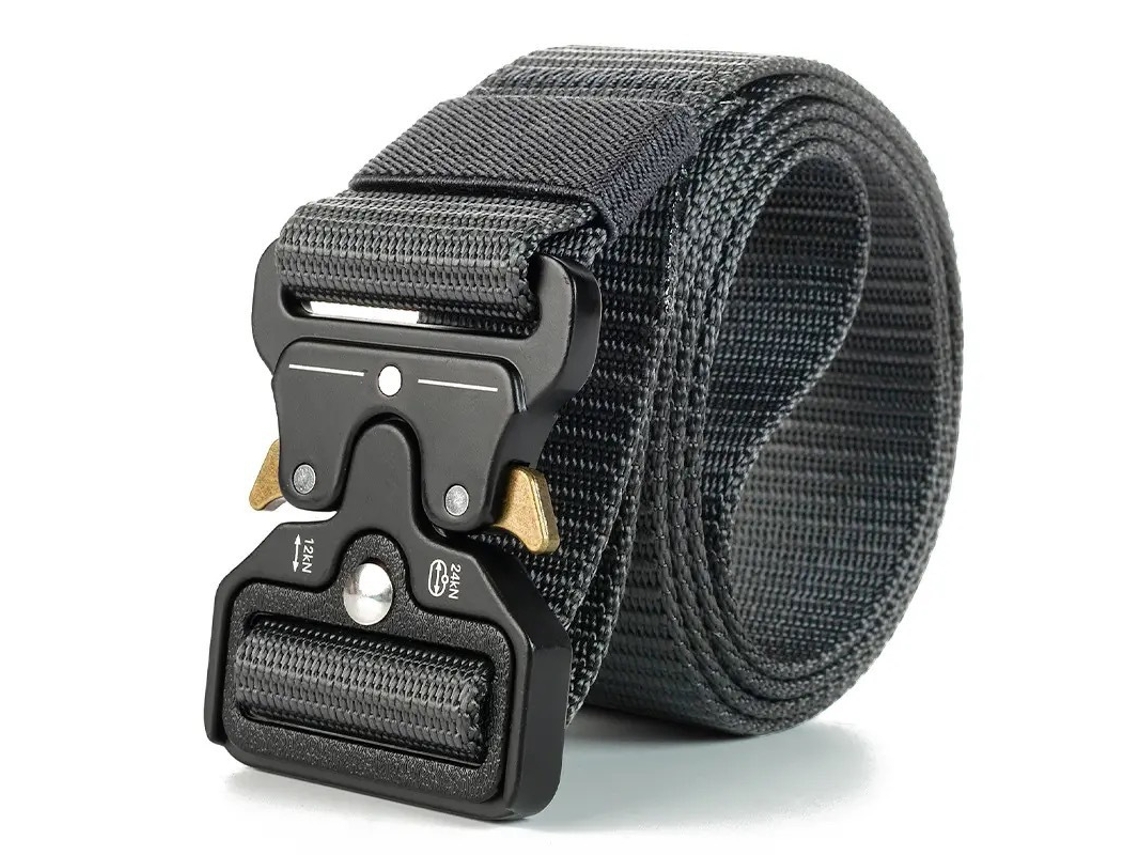 Cinturón táctico automático de nailon, sin agujeros, 125 cm, de ajuste rápido, para uso en exteriores, trabajo o entrenamiento, regalo para hombre - STELASPLEN