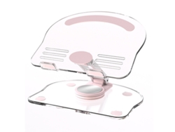 Suporte Para Tablet 360° Rotativo Elevável Dobrável Acrílico Transparente Mesa Rosa