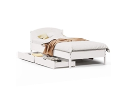 Maison Exclusive - Estructura De Cama Sin Colchón Madera Maciza Blanca 75x190 Cm