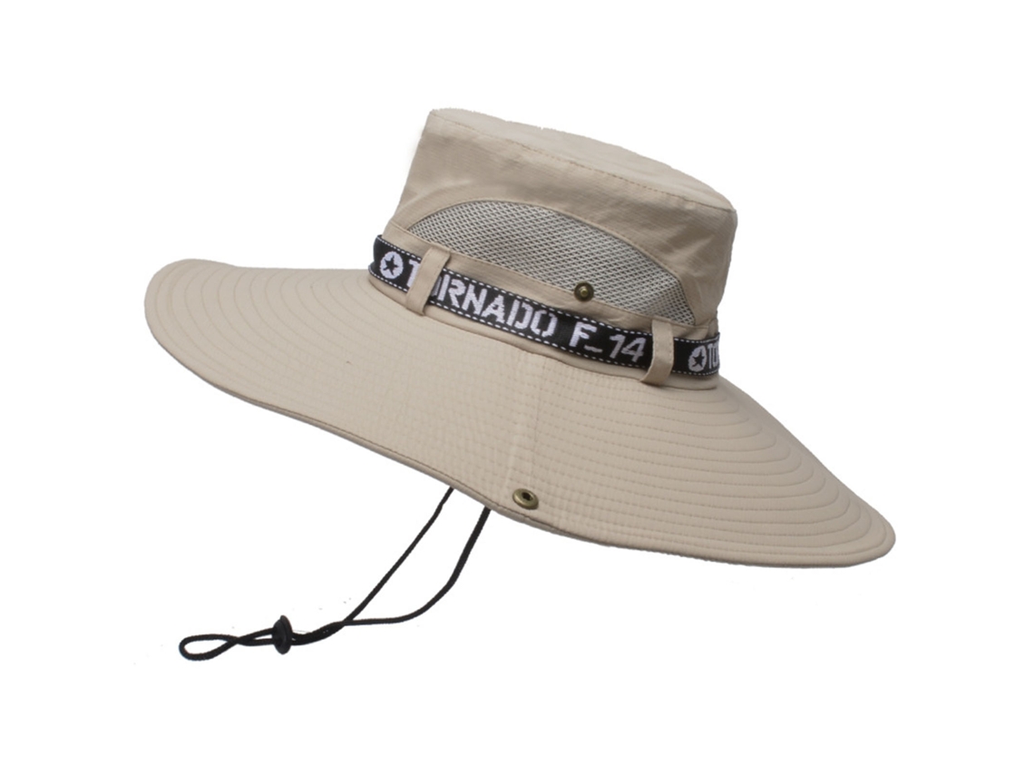 Sombrero De Pesca De Ala Ancha Para Hombre, Verano, Transpirable, Algodón Y Poliéster, Escalada, Beige.