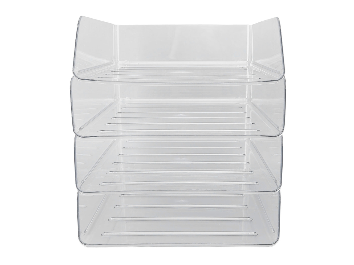 Juego De 4 Estantes Transparentes Para Cartas De Oficina, Organizador De Papel A4 Multifuncional Y Apilable Mejorado Para El Hogar.