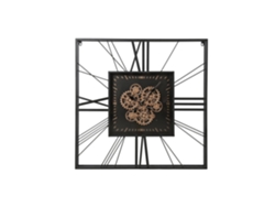 Reloj Pared Metal Cristal Movimiento Negro 80x8x80cm