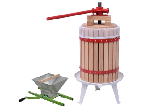 vidaXL Conjunto de prensa y trituradora de frutas y vinos 2 piezas