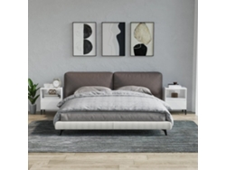Mesitas de Noche 2 Pzs 40X35X50 Cm Blanco Brillante