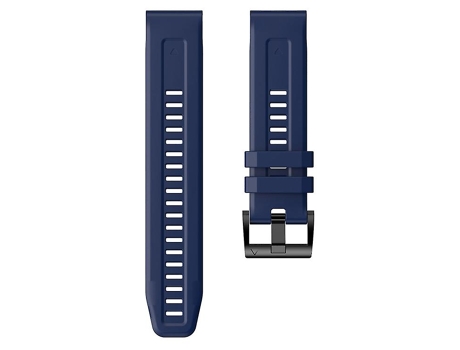 Correa para Garmin Fenix 7s Solar Sapphire Hebilla de metal Correa de reloj de silicona de color sólido Azul marino VENISYMLIS