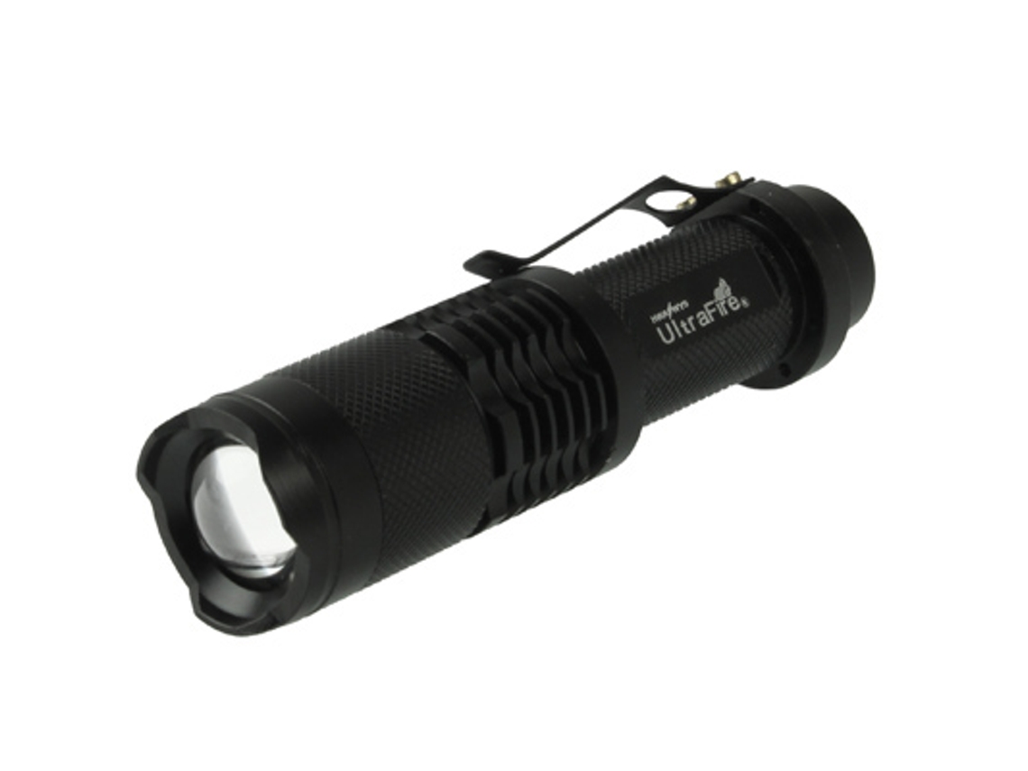 Linterna LED con enfoque ajustable (negra)