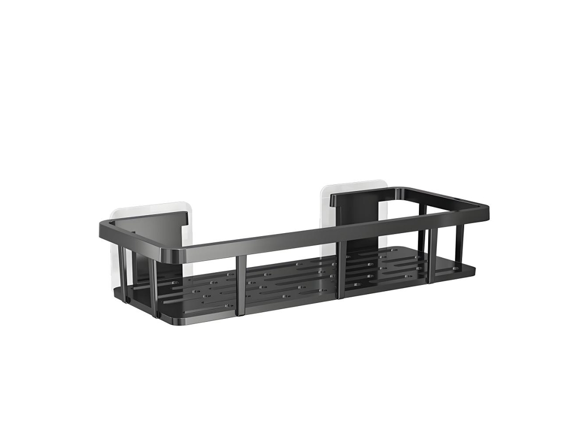 Estante de almacenamiento de pared para baño y cocina, sin necesidad de taladrar, organizador de pared impermeable con diseño de ventilación.