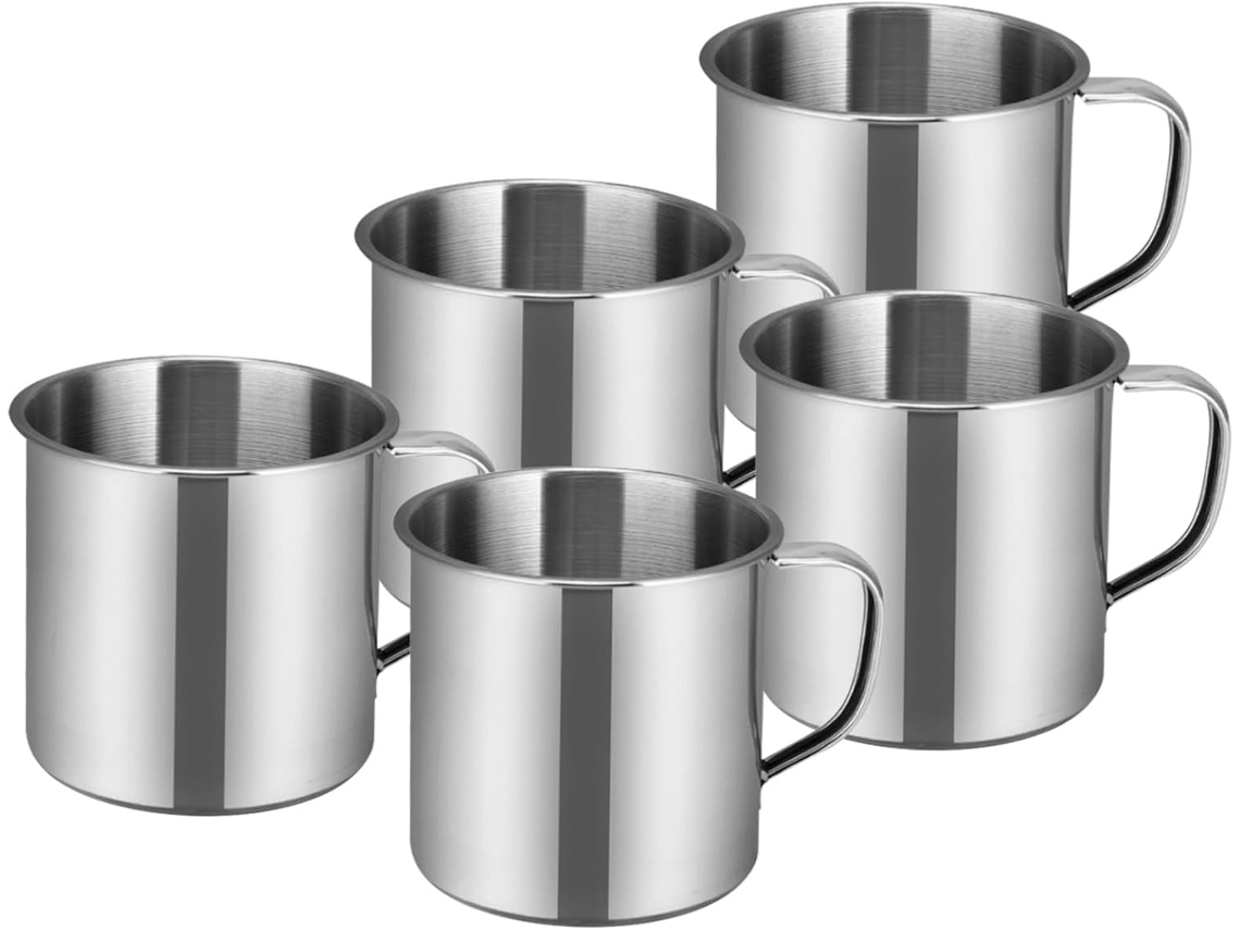 Juego De 5 Tazas De Té De Acero Inoxidable Para Picnic, Ideales Para Niños Y Niñas.