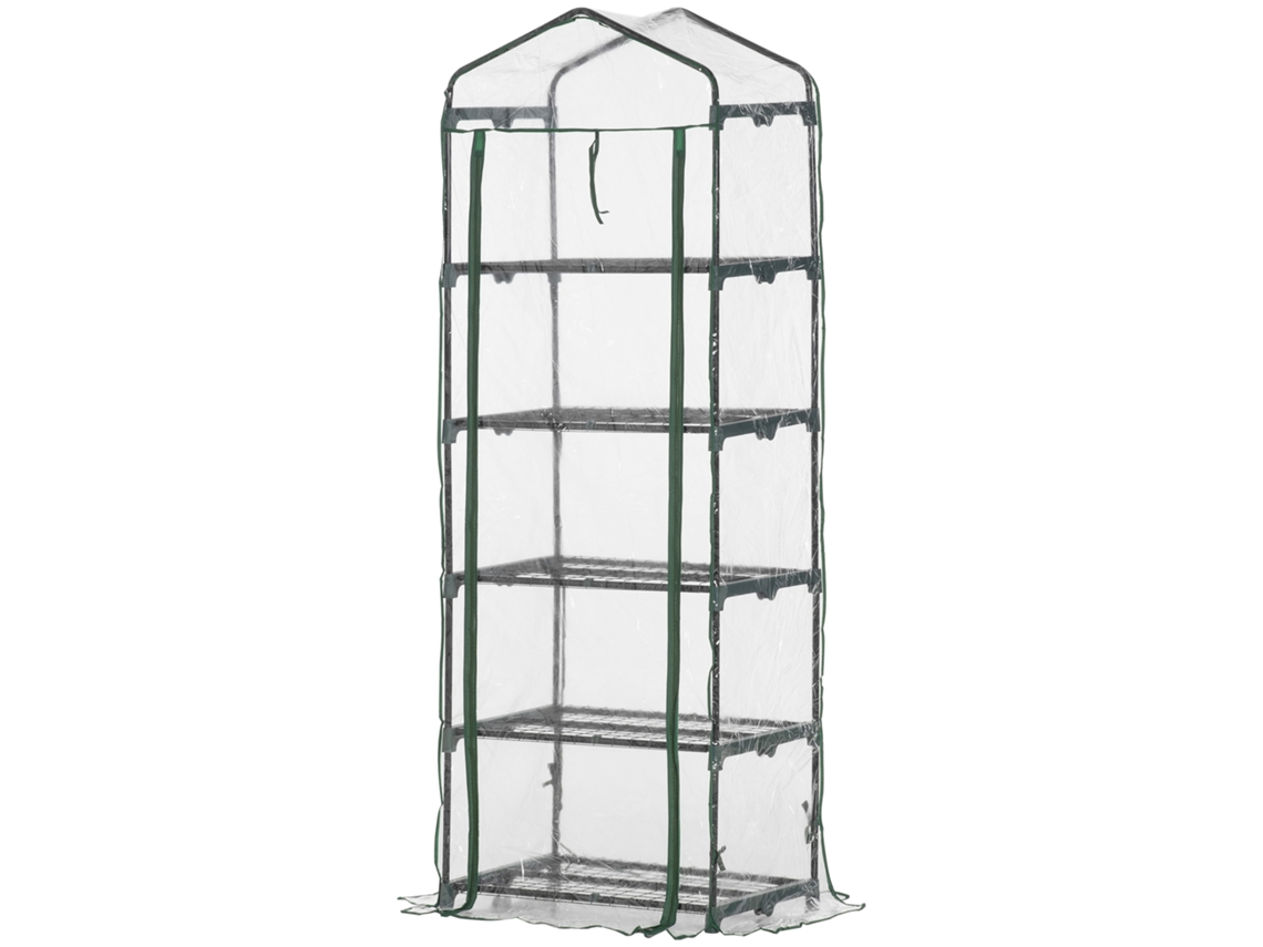 Invernadero de jardín OUTSUNNY de acero y PVC (69x49x193cm)