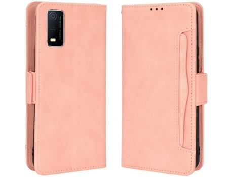 Funda Vivo Y3S 2021 HFS-HOUSE Cartera Rosa