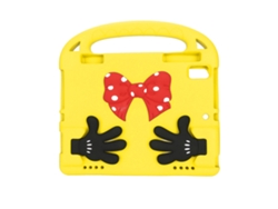 Funda universal para tablet infantil, antideslizante y anticaídas, amarilla con luz dorada. Diseño infantil.