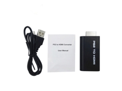 Adaptador Ps2 Para Hdmi, Conversor De Áudio/vídeo Hd - Preto. Adaptador/hub Eficiente Com Alta Velocidade, Ideal Para Casa, Escrit
