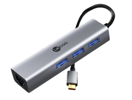 Adaptador LECOO Lkc1304H 4In1 Tipo-C @ 3Usb3.0 1000Mbps para Huawei Mate40/P50 S20
