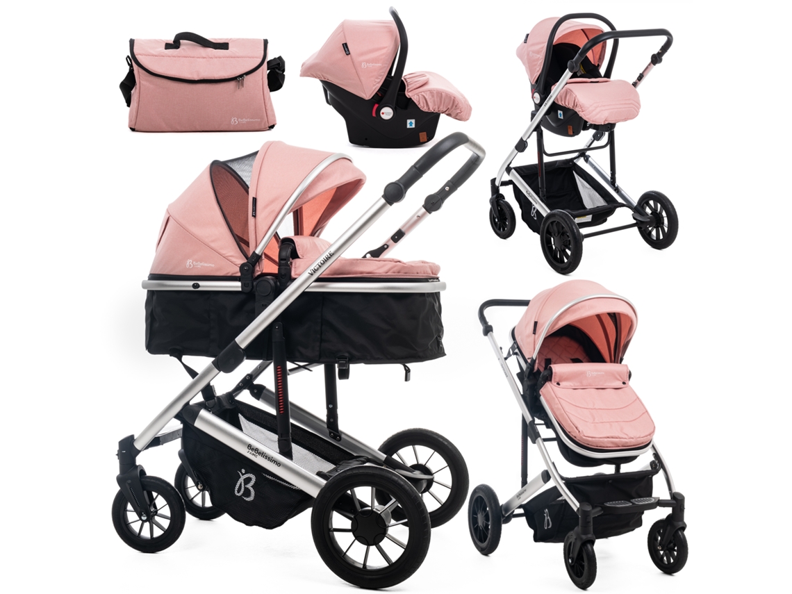 Trio Cochecito Bebé 3 en 1 0-22 kg BEBELISSIMO Victoire Rose