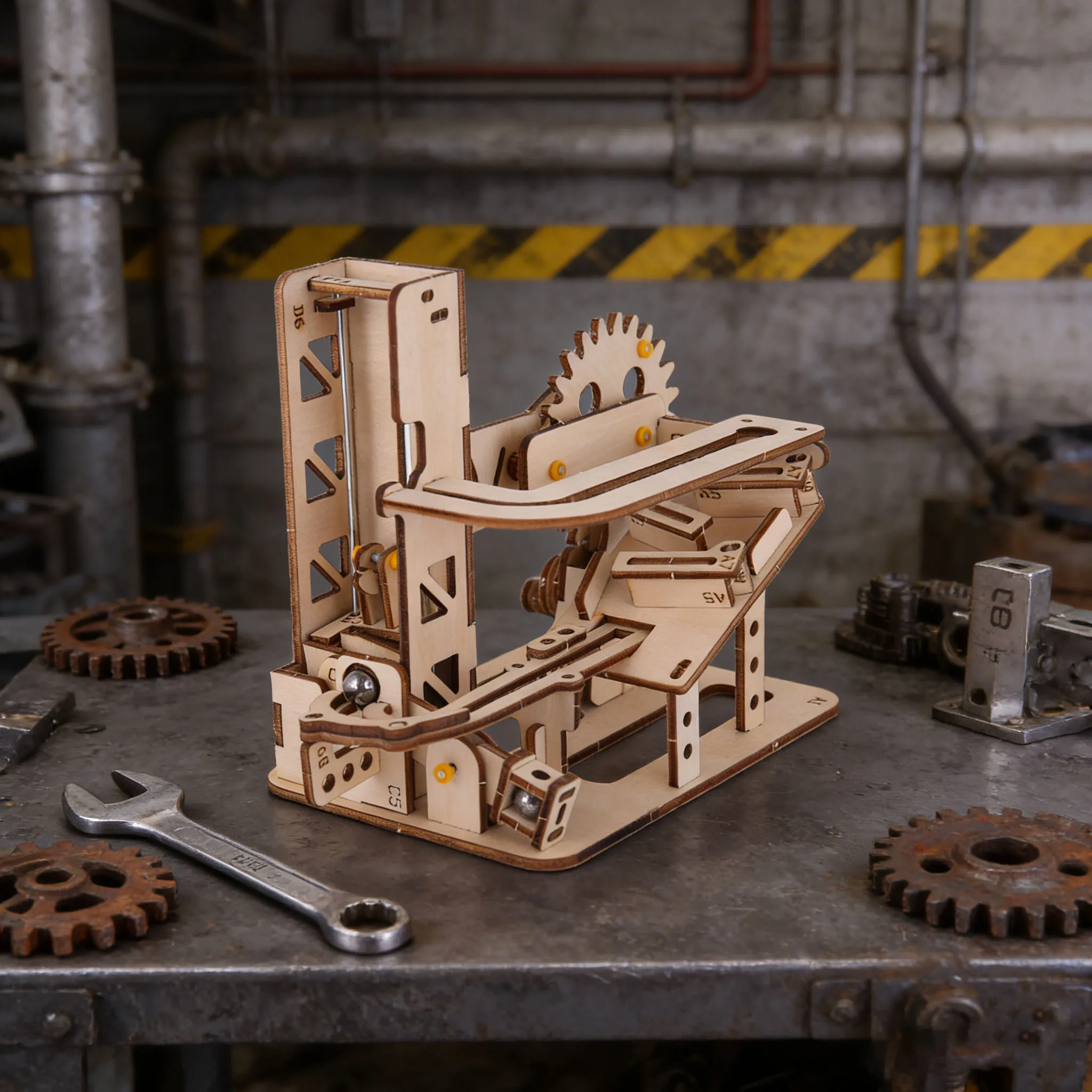 Rompecabezas deslizante de madera 3D, modelo simple n.° 3, con bloques de madera encajables. MDUG