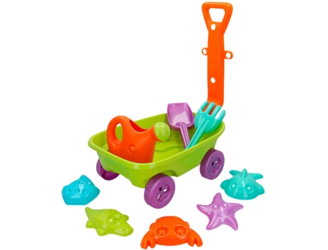 pack de juguetes de playa CB TOYS carretilla y 5 moldes (38,5x26x14,5 cm - 3 años)