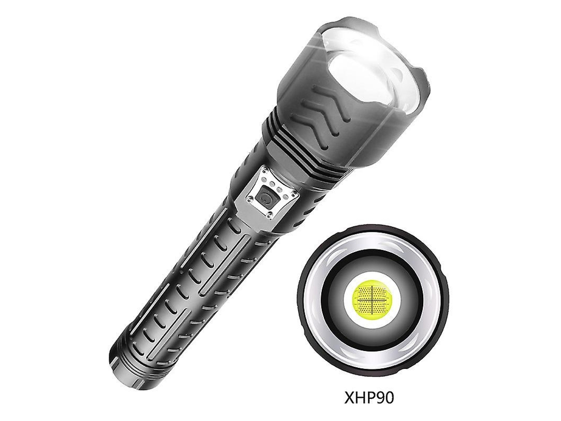 Antorcha Led Xhp90 10000lumens 5modos Ip65 Zoomable Perros/camping/emergencia Negro Yizhood