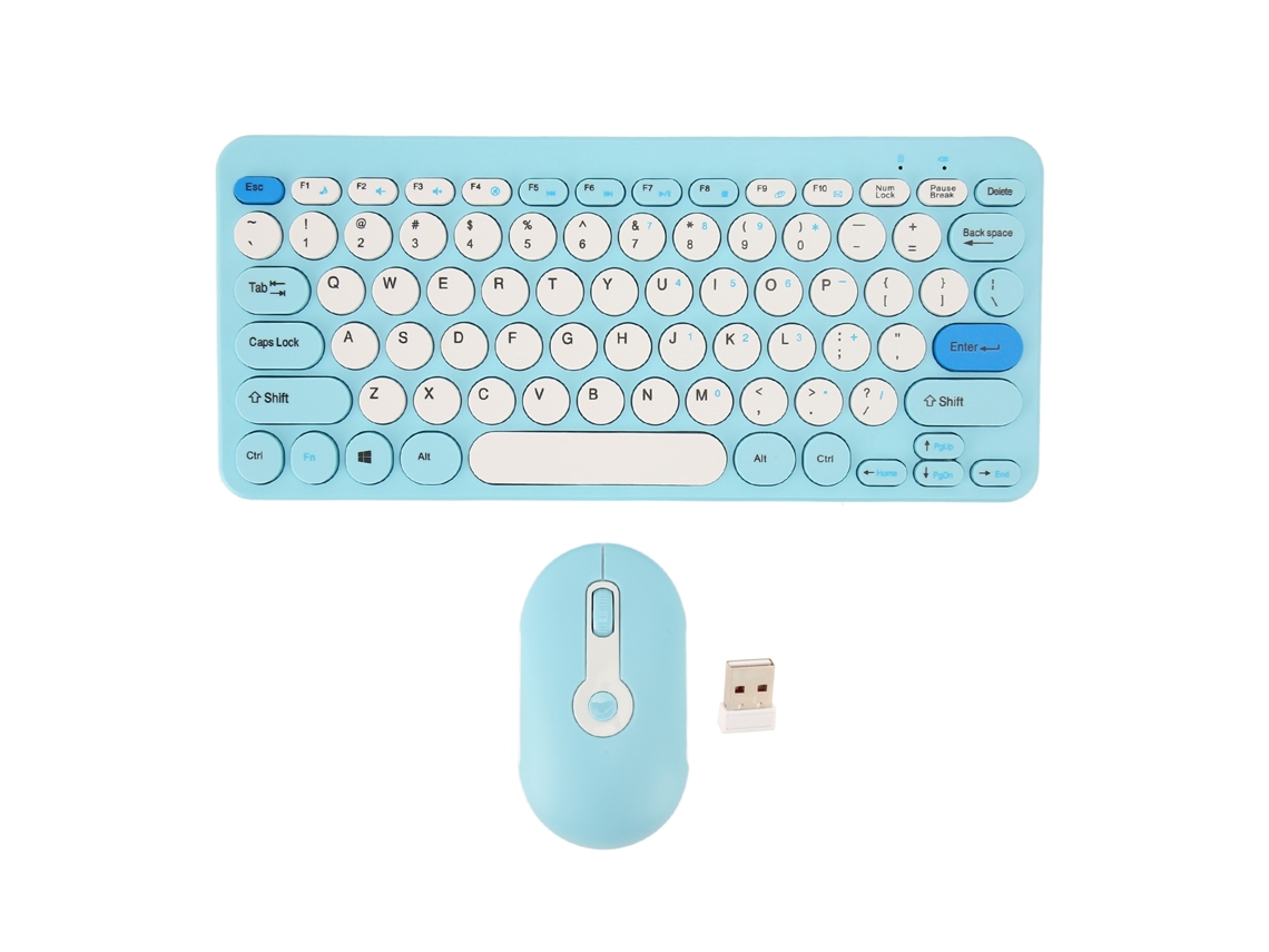 Conjunto Teclado E Mouse Sem Fio 2.4g Slim Silencioso Ergonomico Com Teclas Arredondadas Para Pc Desktop
