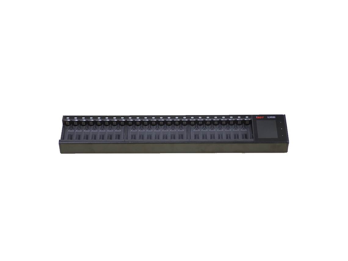 Cargador rápido de batería ISDT N24 de 48 W y 1,5 A con 24 ranuras LCD AAA para baterías de iones de litio, LiHV, Life, NiMH y NiCd.