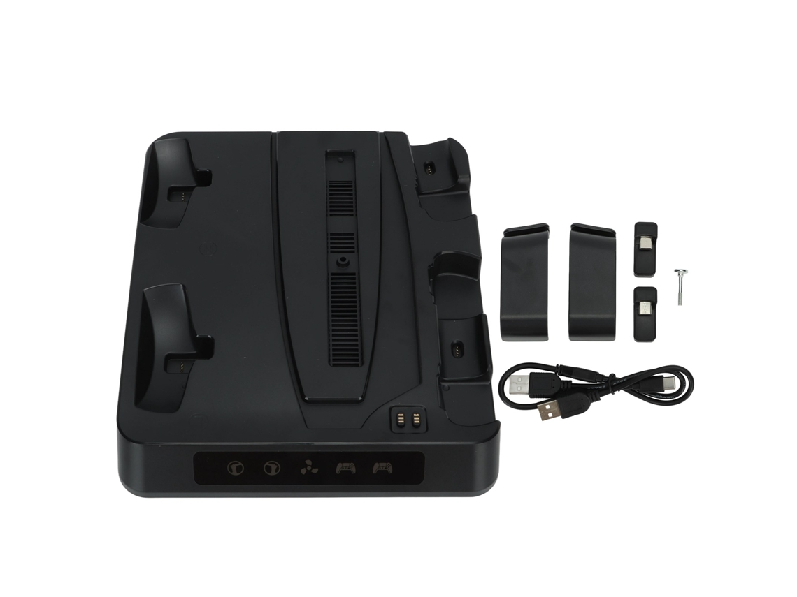 Ats-base De Carga Con Ventilador De Disipación De Calor 4 Puertos Indicadores Led Para Consola Ps5