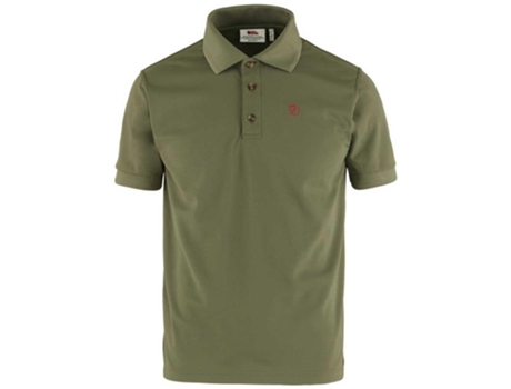 Polo de Hombre FJÄLLRÄVEN Crowley Pique Montaña Poliéster Verde (2XL)