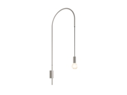 Zafferano - Luminária De Parede Filo, Giratória 200°, Metal Pintado, Lâmpada E27 Máx. 60w Incluída, Altura 110 Cm - Branco