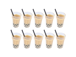 10 Mini Adornos De Té Y Leche En Resina Para Casas De Muñecas Y Manualidades Diy