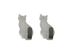 Ganchos adhesivos resistentes de acero inoxidable con diseño de gato de Gusshious Kitchen