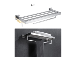 Juego de accesorios de baño, negro, gancho para bata, toallero, 005fw OEM