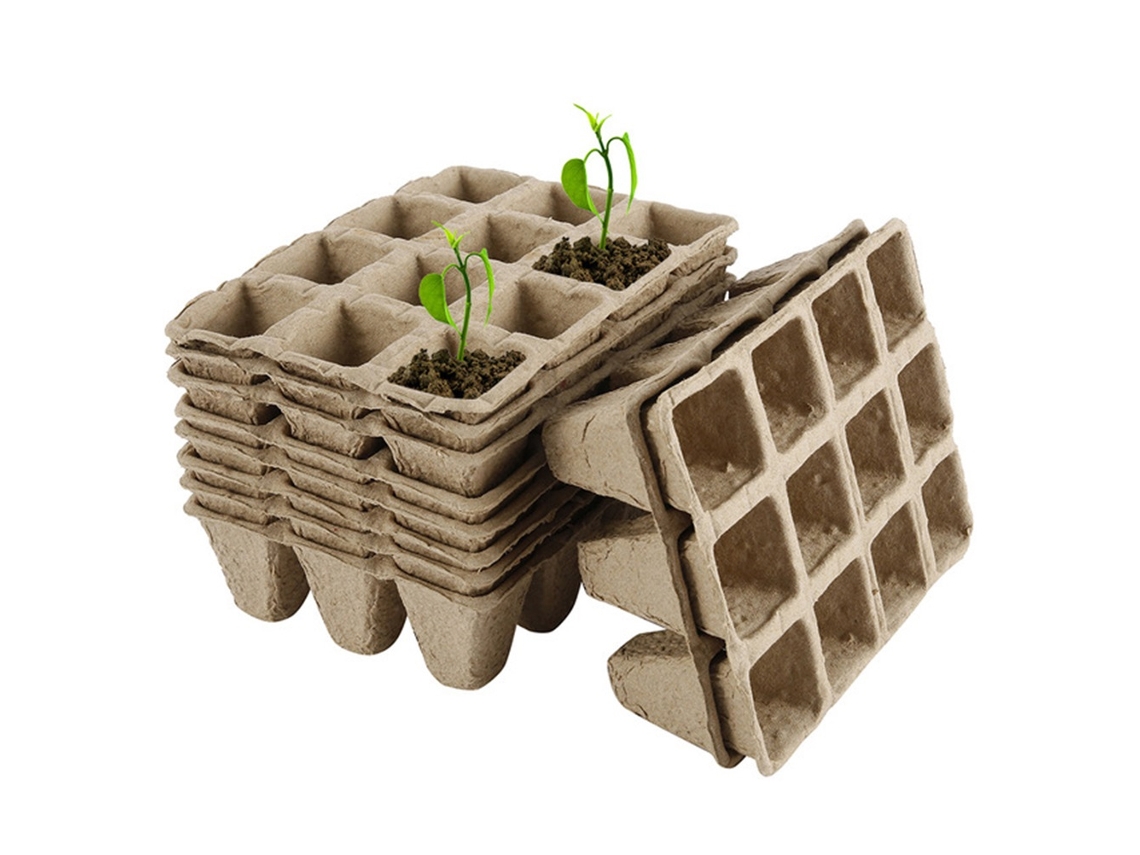 Kit De 10 Macetas De Papel Biodegradables Para Cultivar Semillas, Plantas, Hierbas, Verduras Y Flores.