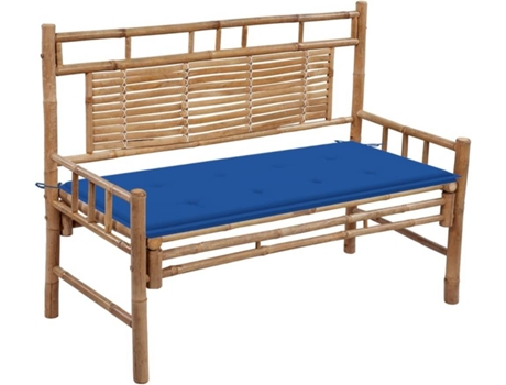 Banco de jardín VIDAXL Azul Bambú (120x55x90 cm)