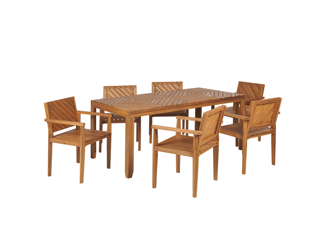 Juego De Comedor De 6 Plazas En Madera De Acacia Clara Baratti BELIANI