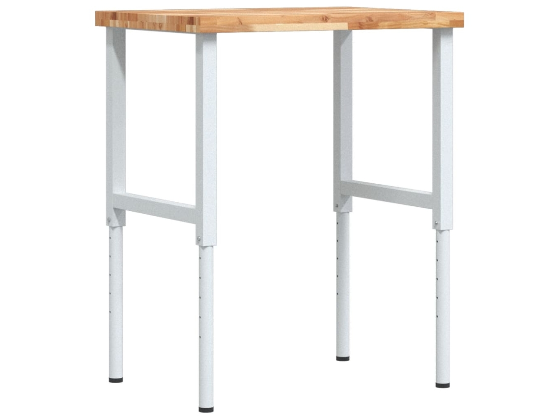 Maison Exclusive - Banco De Trabajo Rectangular Madera Maciza 80x60x(73-99,5) Cm