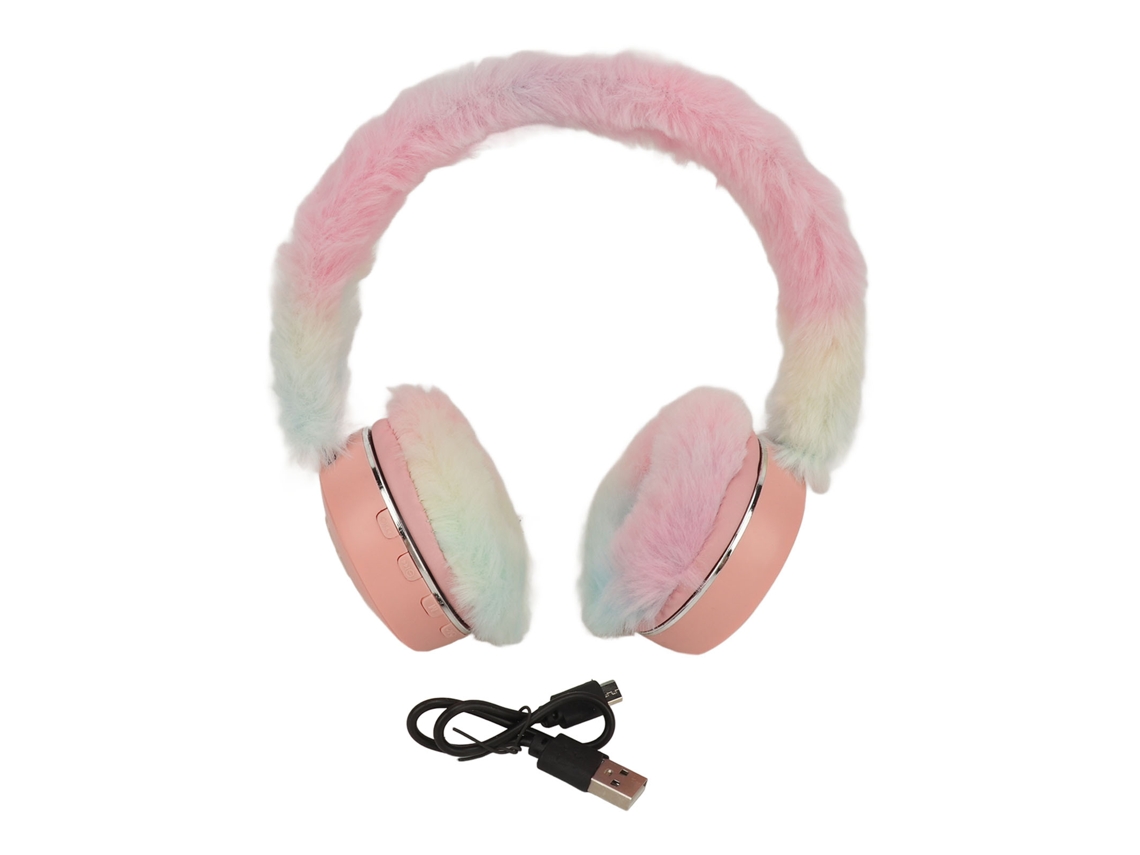 Auriculares Bluetooth Multifuncionales Plegables Con Diseño De Dibujos Animados, Almohadillas