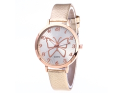 Reloj De Pulsera De Cuarzo Con Forma De Mariposa Para Mujer Zhoulianfa Con Correa De Pu Beige.