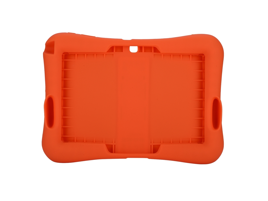 Funda de silicona con soporte para tableta Samsung de 10,1 pulgadas, color naranja y dorado claro