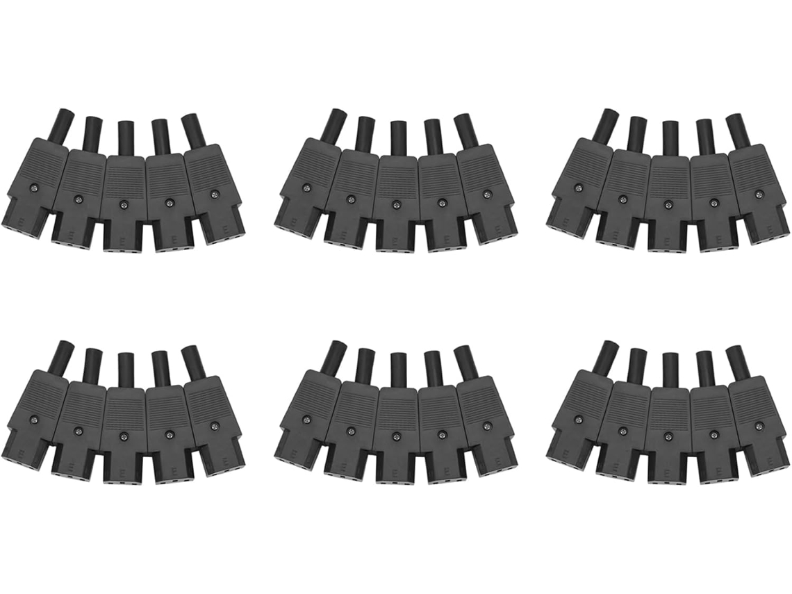 30 Adaptadores De Enchufe Con Conector De Cable De Alimentación Recableable