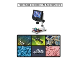 Microscopio Digital Lcd De 4,3 Pulgadas, 600 Aumentos, 3,6 Mp, Con Batería Recargable Y Soporte Metálico.