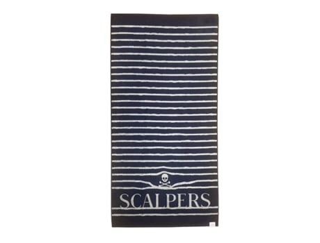 Toalla SCALPERS Home 100% Algodón (90x180cm - Azul Marino/Rayas)