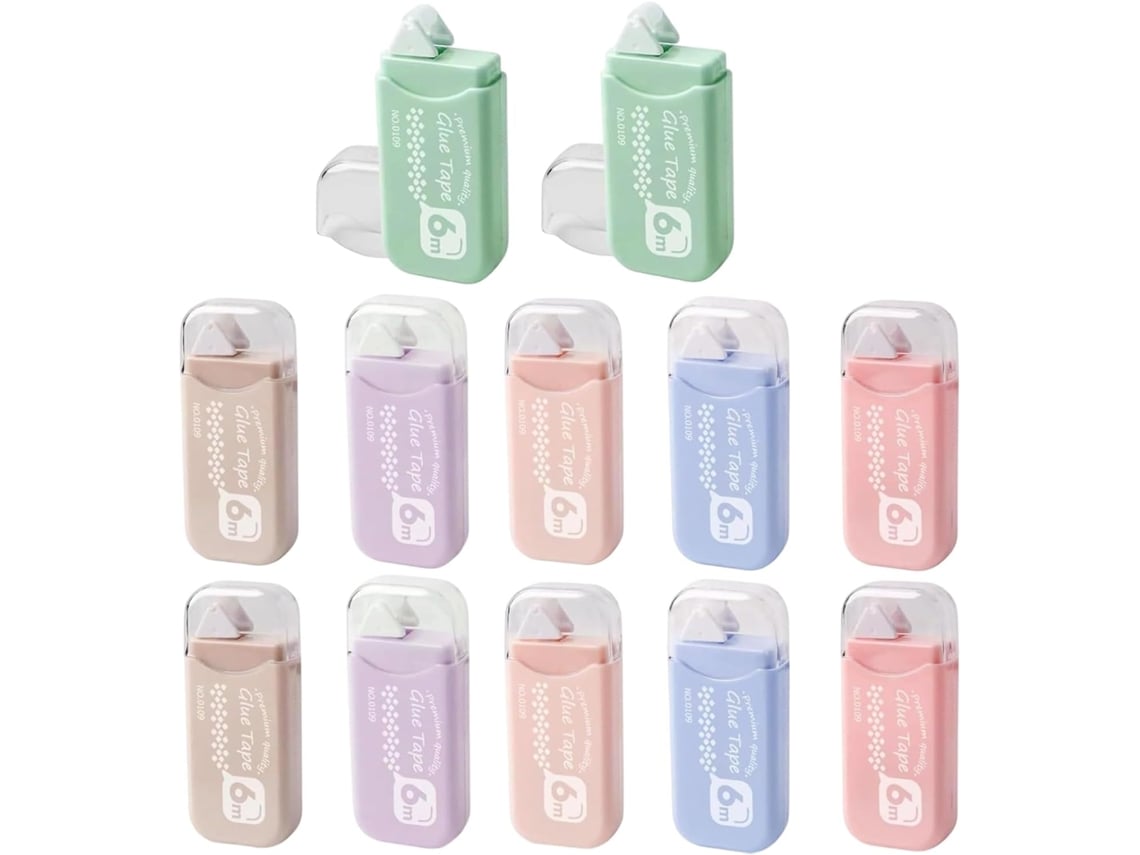 Paquete de 12 rollos de cinta adhesiva de doble cara para scrapbooking - Para niños y adultos - Ideal para fotos, diarios, etc.